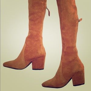 Over the knee faux suede boots